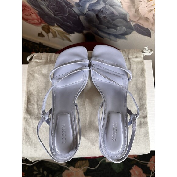 SIMKHAI Cedonia Stud Strappy Kitten Heel Sandal in Periwinkle Sky - Picture 9 of 11